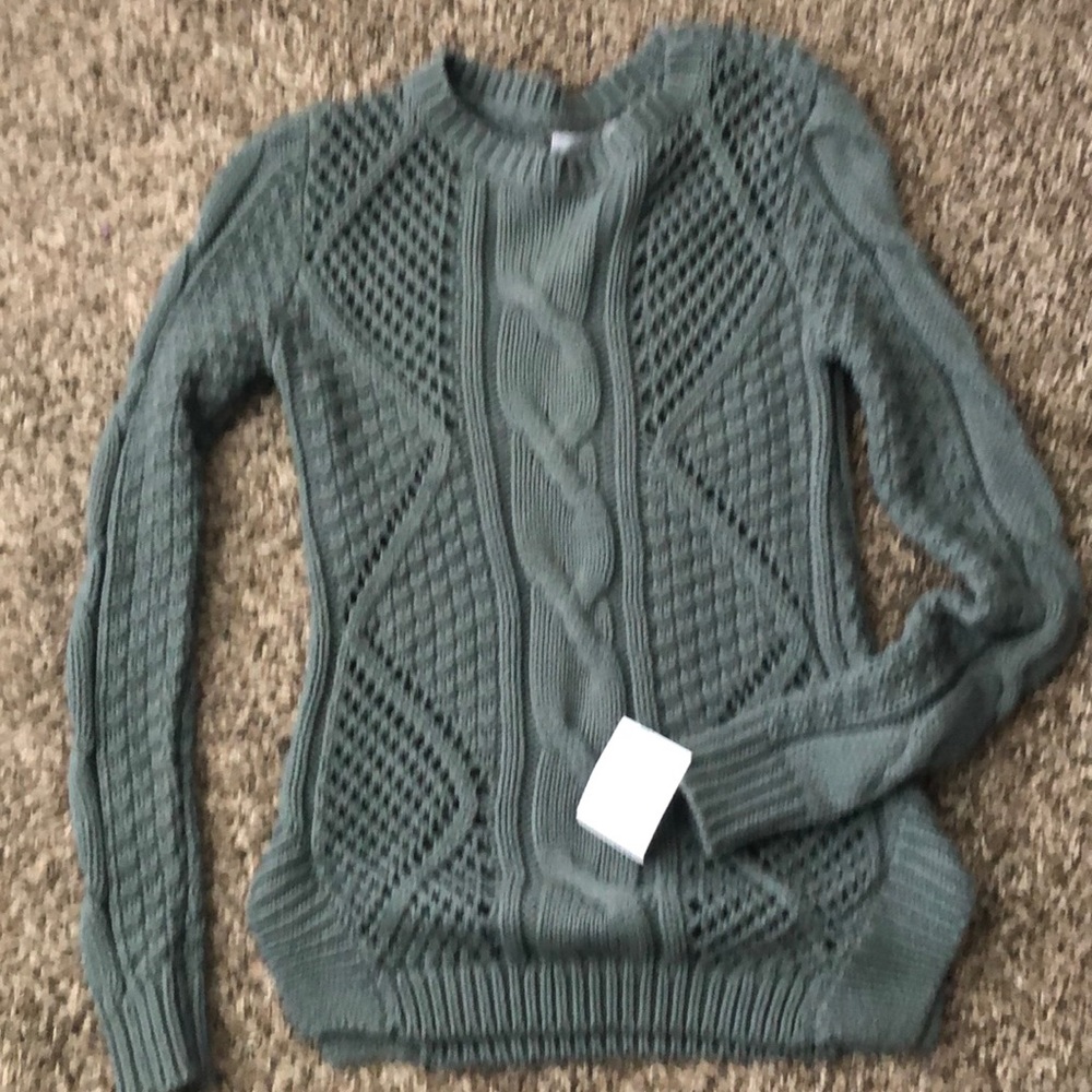 Rubbish Cable Knit Green S Sweater Nordstrom
